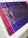 Blue Nakshidaar Chanderi saree