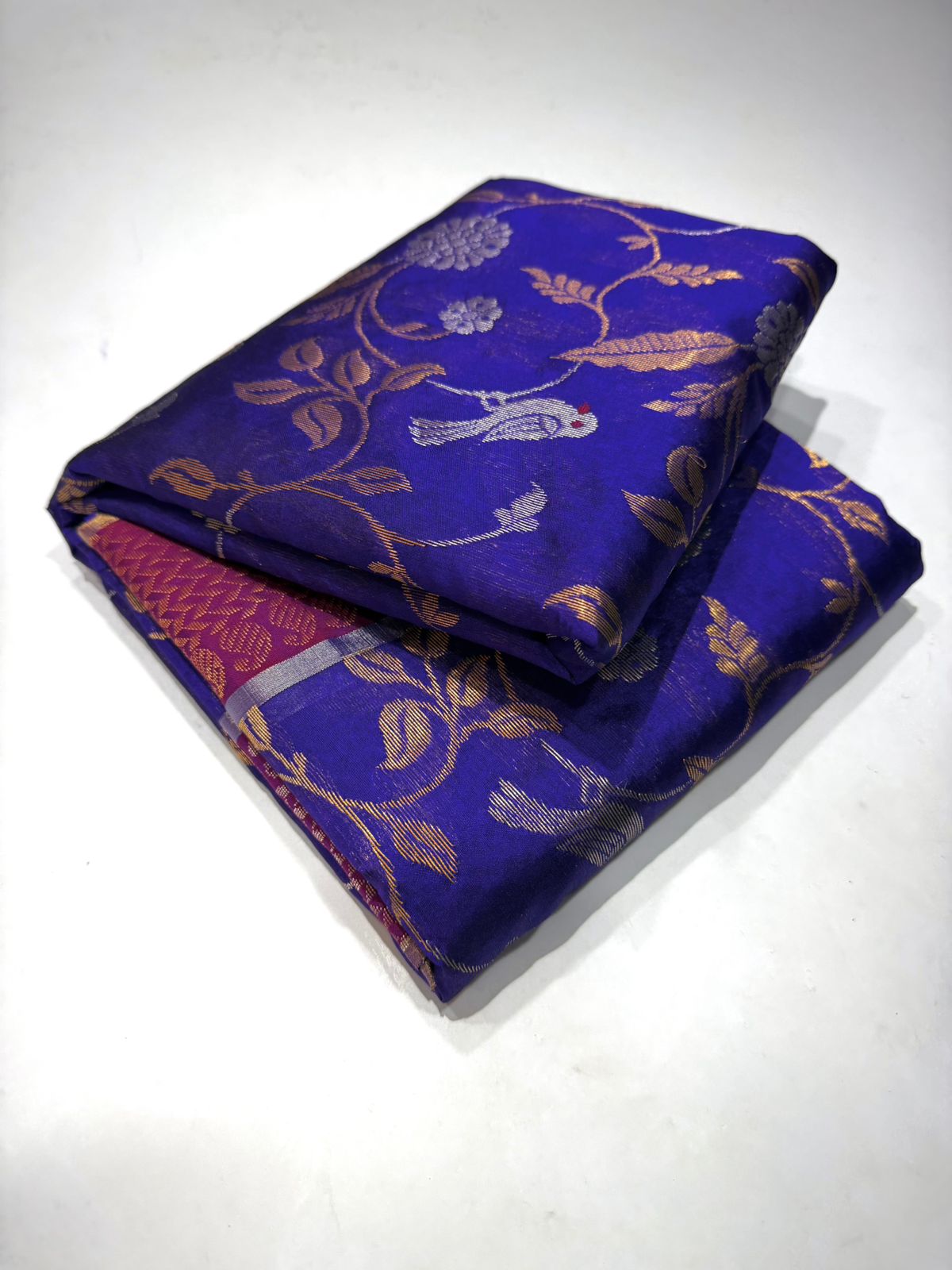 Blue Nakshidaar Chanderi saree