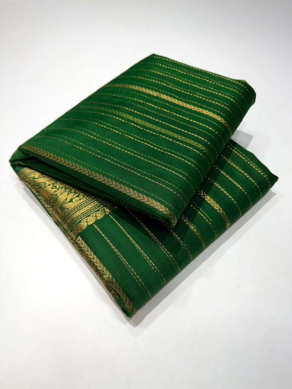 Green Strip Chanderi Saree