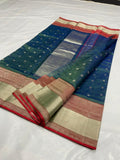 Teal Color Chanderi Saree