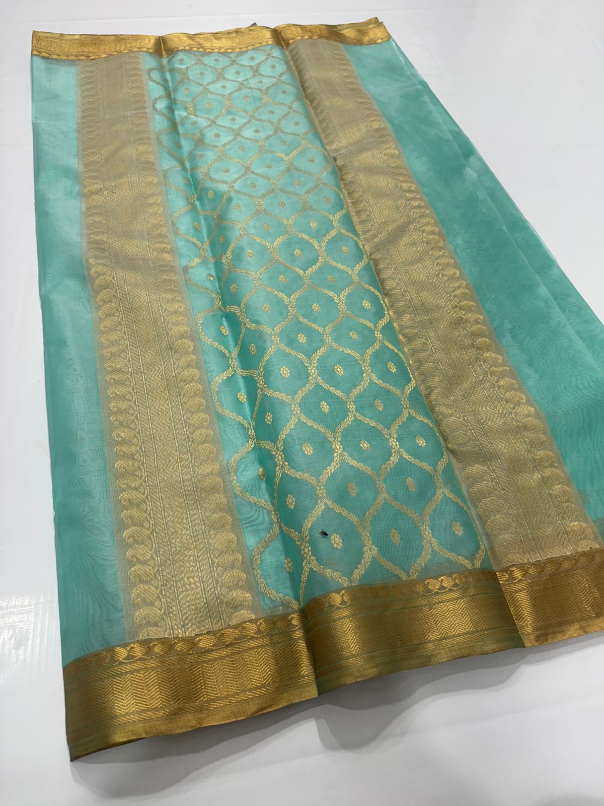 Sea Blue Chanderi Saree