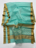 Sea Blue Chanderi Saree