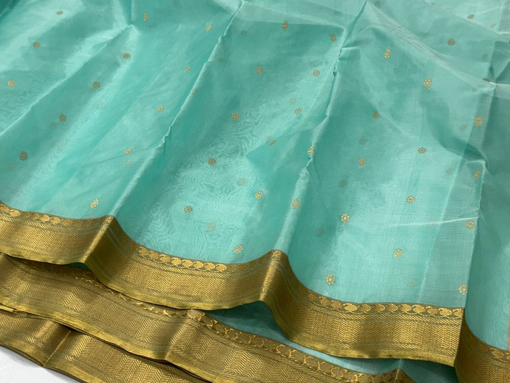 Sea Blue Chanderi Saree