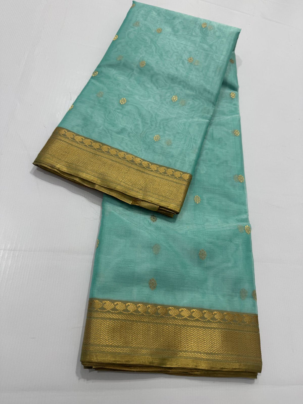 Sea Blue Chanderi Saree