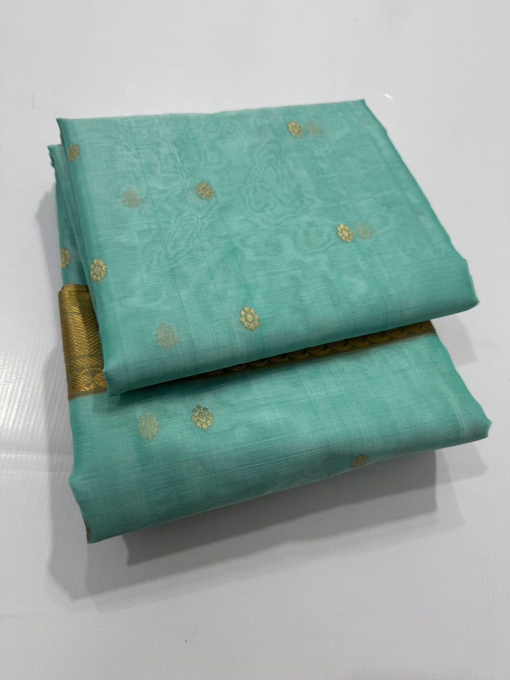 Sea Blue Chanderi Saree