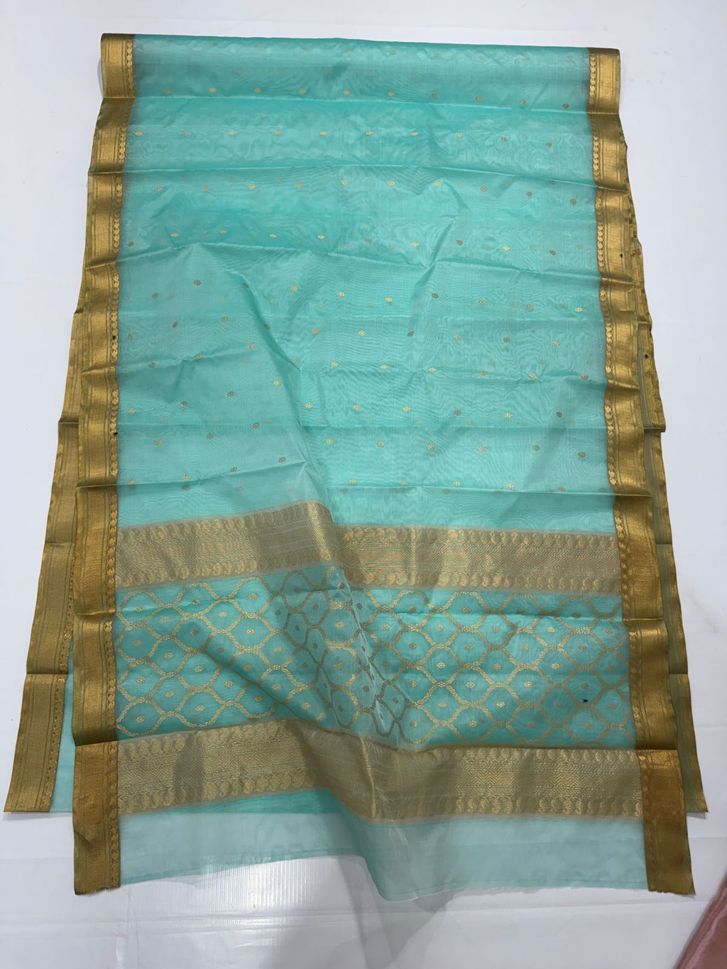 Sea Blue Chanderi Saree