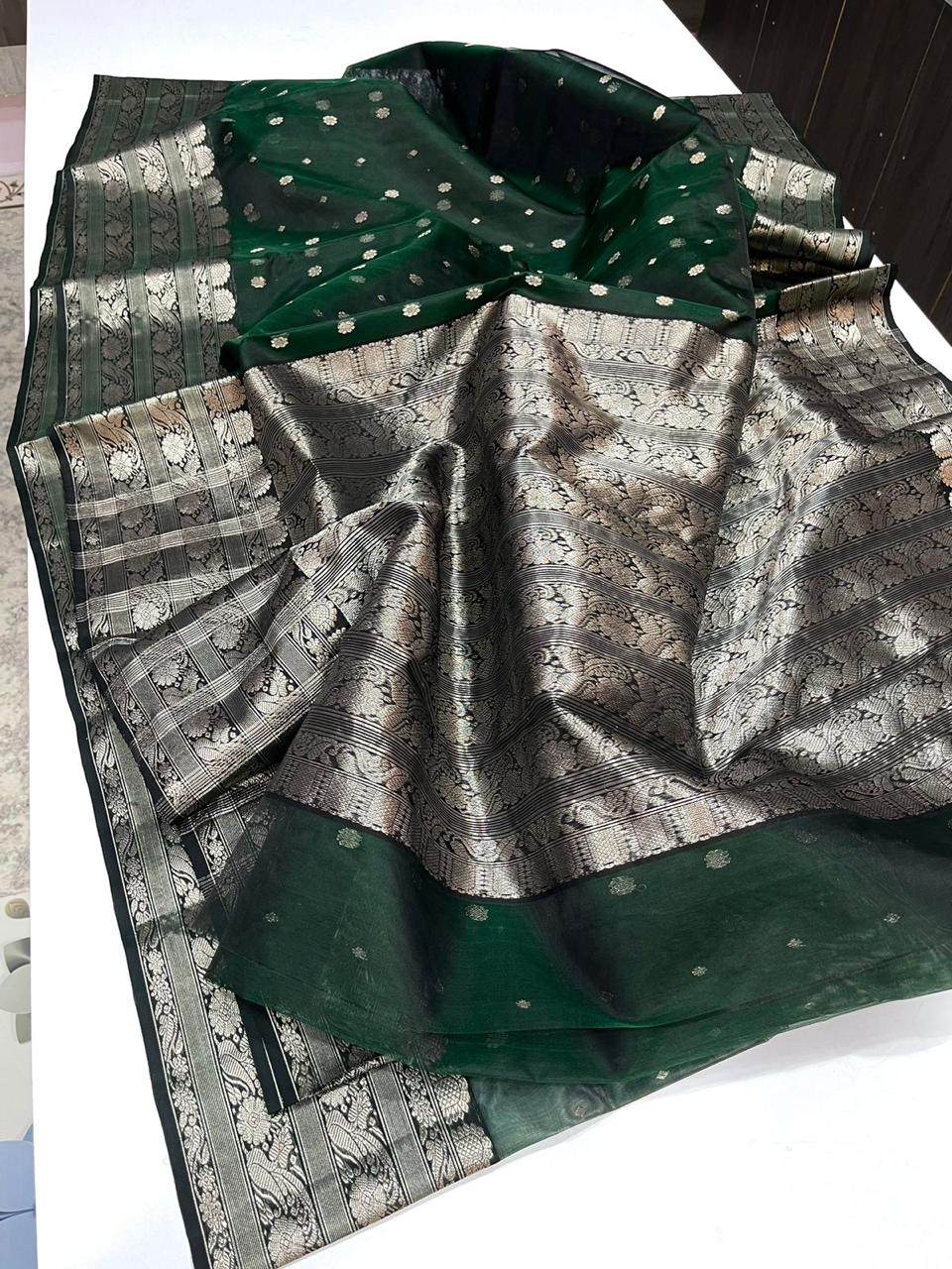 Green With Border Chanderi Saree